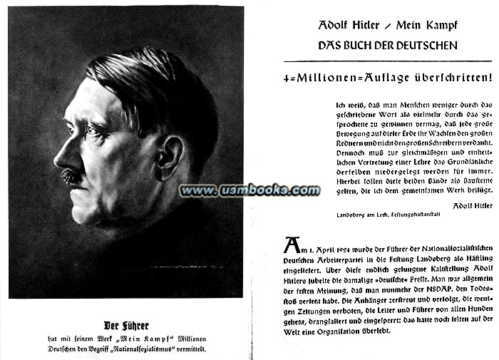 Mein Kampf, Adolf Hitler, Das Buch der Deutschen Auflage 4 Millionen